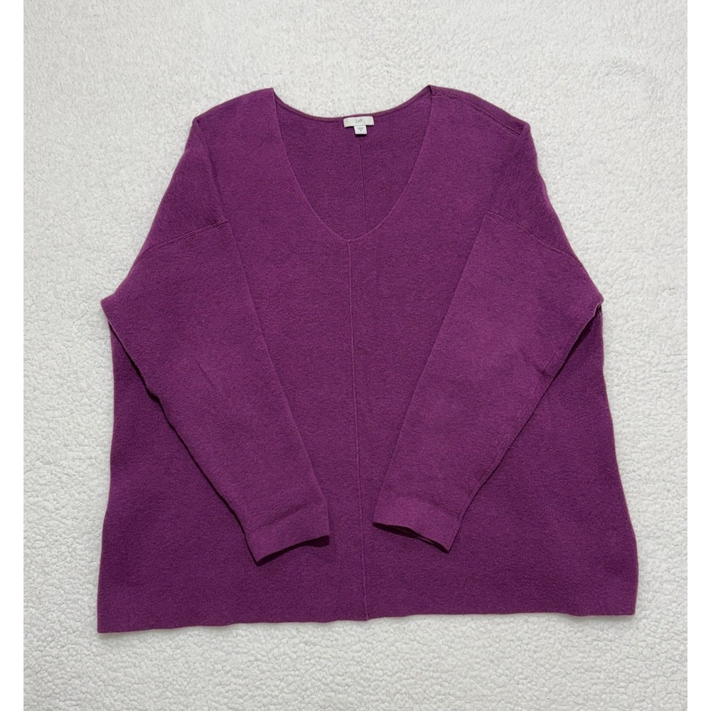 J.Jill Womens XL Purple Cotton Blend V-Neck Long Sleeve‎ Sweater SSW253681